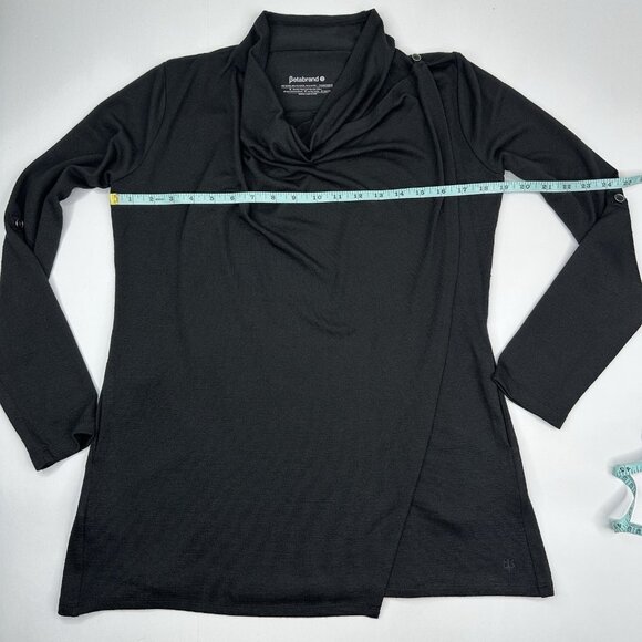 Betabrand Women's NWT Black Liz Wrap Tunic Roll Tab‎ Sleeve Sweater S/C38 - Picture 9 of 13